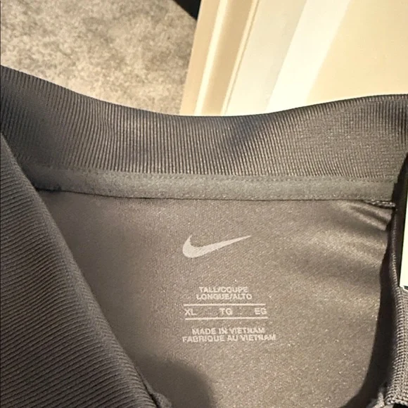 NWT Nike Dri Fit Micro Pique Tall Man Dark Gray Polo Golf Shirt Size XL-Tall - Picture 7 of 11